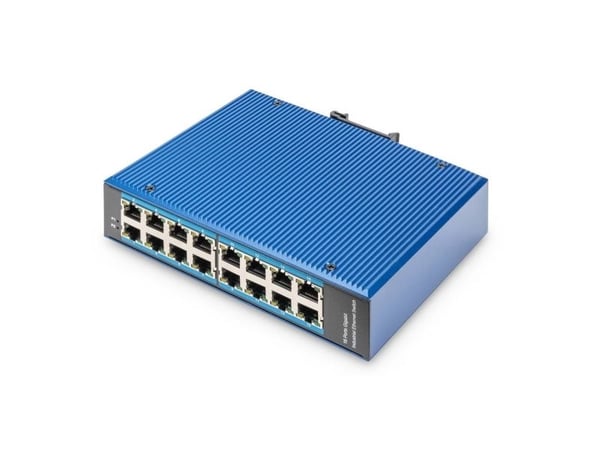 DIGITUS - Switch - ikke-styrt - 16 x 10/100/1000 - stasjonær - DC power