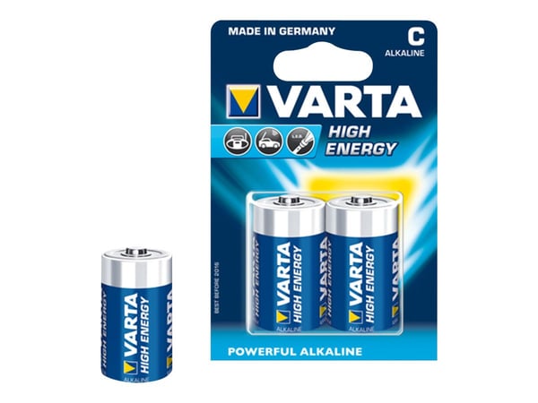 Varta High Energy - Batteri 2 x C - Alkalisk - 7800 mAh