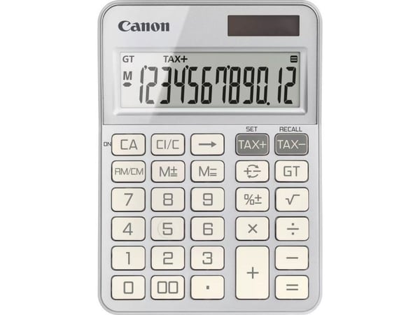 Canon KS-125KB - Skrivebordskalkulator - 12 sifre - solpanel, batteri - sølv