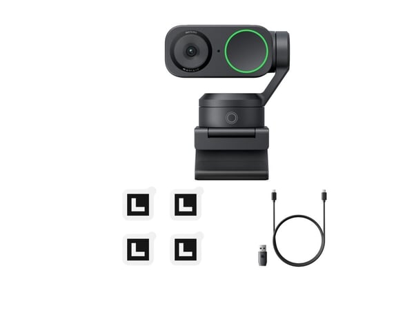 Insta360 Link 2 - Webbkamera - panorering / lutning - färg - 4096 x 2160 - ljud - H.264, MJPEG - DC 5 V