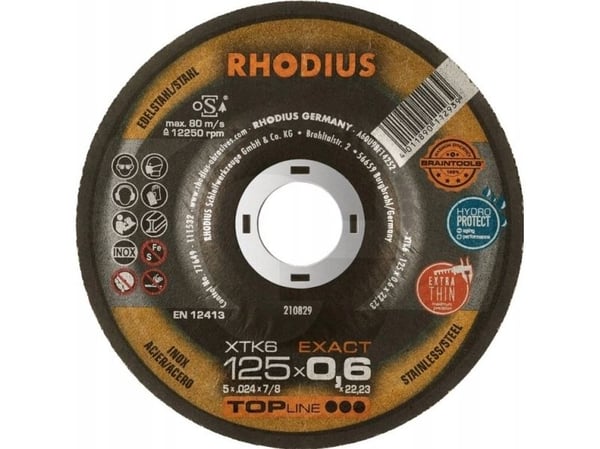 Rhodius XTK6 EXACT skjæreskive, innbøyd 125 mm 22,23 mm (1 stk.)