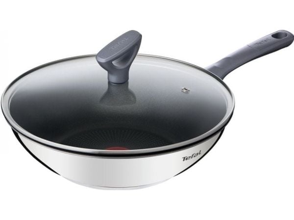 Tefal Daily Cook G7309955, Rund, Wok-/stekepanne, Rustfritt stål, Rustfritt stål, Keramikk, Gass, Halogen, Forseglet plate, Bakelitt