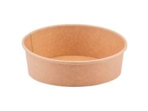 Salatskål Catersource Rund 900ml Ø185xH50mm Pap/PE Brun,50 stk/ps - (50 stk.)