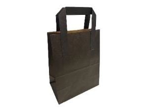 Bærepose 4.9ltr L180xB85xH220mm Papir 70g med Hank Sort,5 pk x 100 stk/krt