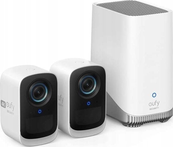 Eufy eufyCam S300 (eufyCam 3C - 2 Camera Kit - nettverksovervåkingskamera - utendørs, innendørs - støvsikker / værsikker - farge (Dag og natt) - 8 ...