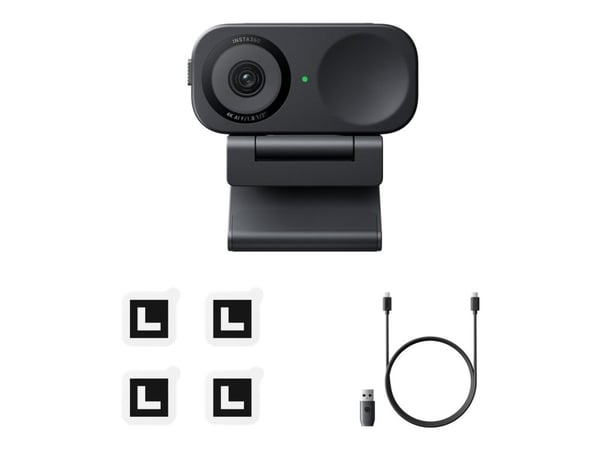 Insta360 Link 2C - Webbkamera - panorering / lutning - färg - 4096 x 2160 - ljud - H.264, MJPEG - DC 5 V