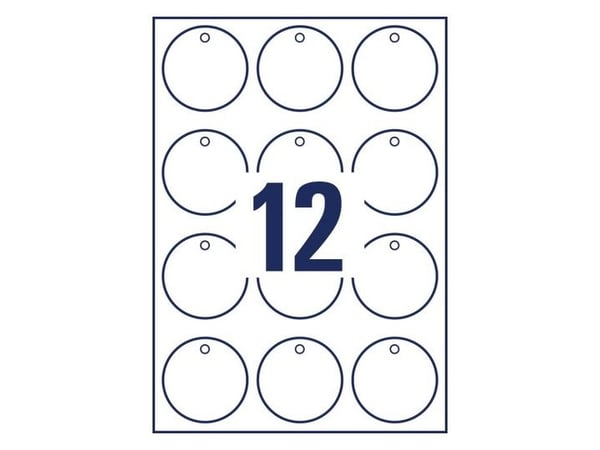Avery T2004-10, Hvit, Handelsmerke, Rund, 10 ark, Fotoark kartong, 220 g/m²
