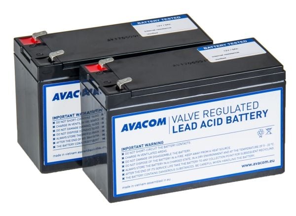 AVACOM AVA-RBP02-12090-KIT, Forseglet blysyre (VRLA), 2 stykker, Sort, 5,4 kg, 151 mm, 65 mm