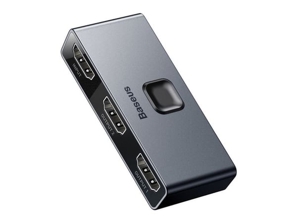 Baseus - Video/ljudsplitter/switch - matris, 2-i-1 eller 1-i-2 - 2 x HDMI - skrivbordsmodell