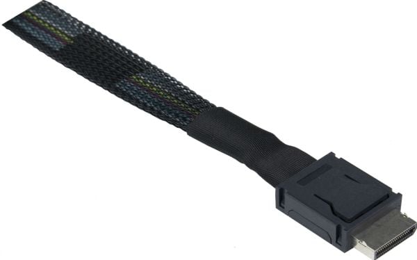 Inter-Tech - SAS intern kabel - SAS 32Gbit/s - OCuLink (SFF-8611) til SATA-strøm, U.2 (SFF-8639) - 75 cm