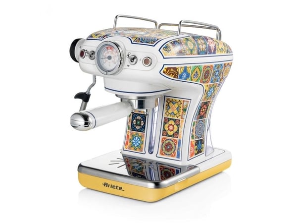 Ariete 1389/1P, Espressokone, 0,9 L, Jauhettu kahvi, Kahvinappi, 850 W, Sininen, Keltainen