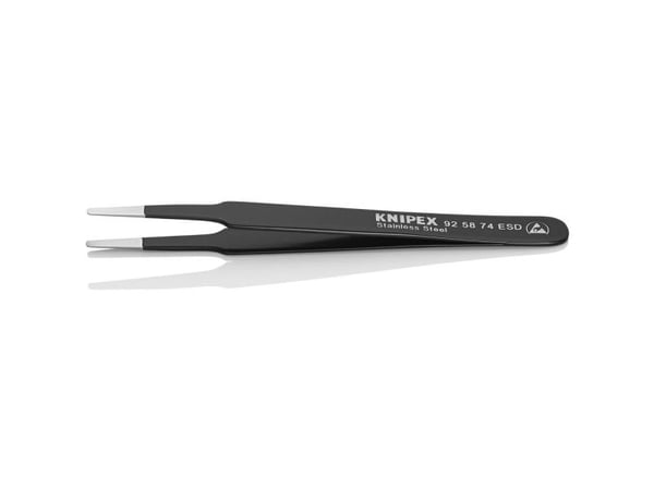 Knipex 92 58 74 ESD, Kromnickelstål, Svart, Grön, Platt, Rak, 19 g, 120 mm