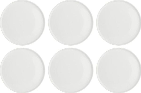 Hvit porselen essens gourmet-sett 6 deler 21 cm