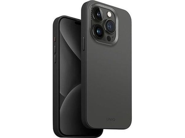 UNIQ deklas lader/cover DS for Apple iPhone 15 Pro Max 6,7" Magclick - grå og svart