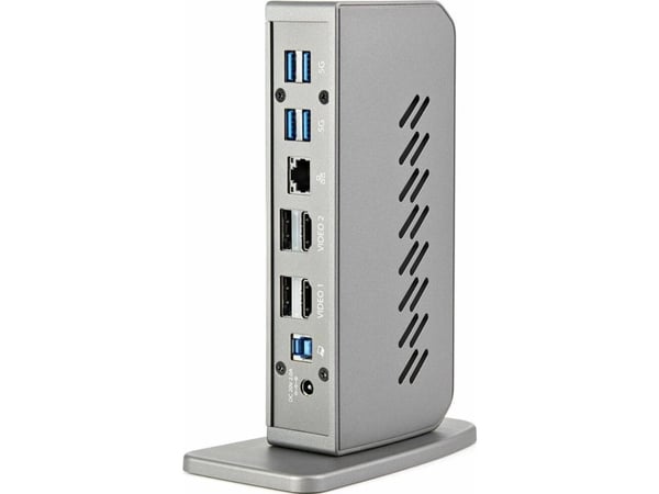 StarTech.com DK30A2DHUUE, Langallinen, USB 3.2 Gen 1 (3.1 Gen 1) Type-B, Musta, Harmaa, 10 Gbit/s, 3840 x 2160 pikseliä, Alumiini, Muovi