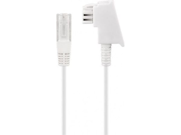 Goobay 60672, 10 m, TAE (F), RJ-45, Hvit, Hankjønn, Hankjønn