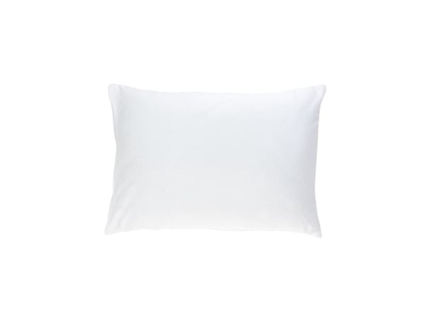 Putevar i satin 50x70 cm hvit