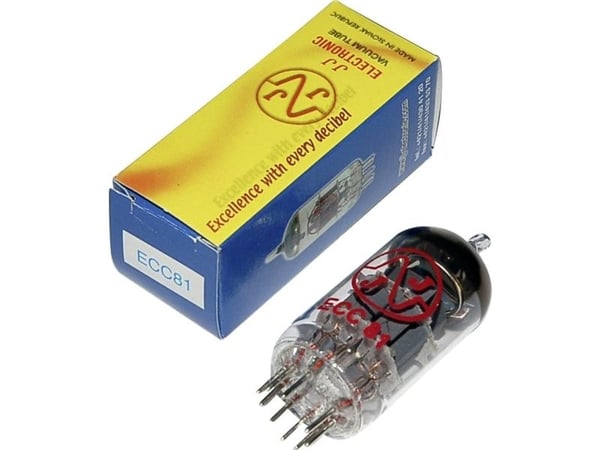 BTB Vertrieb ECC 81 = 12 AT 7 elektronrör dubbeltriod, 100 V, 3 mA, poltal: 9, sockeltyp: Noval (1 st)