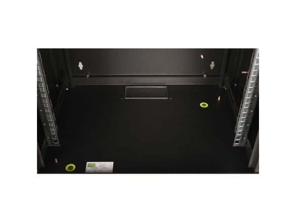 ROLINE 26.21.0174, Veggmonterbar hylle, 12U, Nøkkellås, Rack skinner, 22,5 kg, Sort