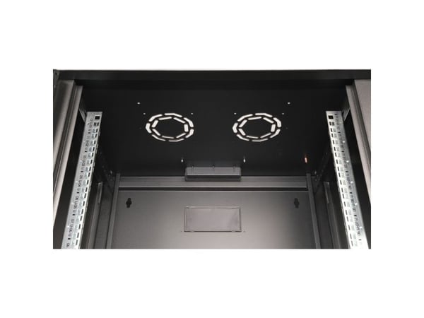 ROLINE 26.21.0174, Veggmonterbar hylle, 12U, Nøkkellås, Rack skinner, 22,5 kg, Sort