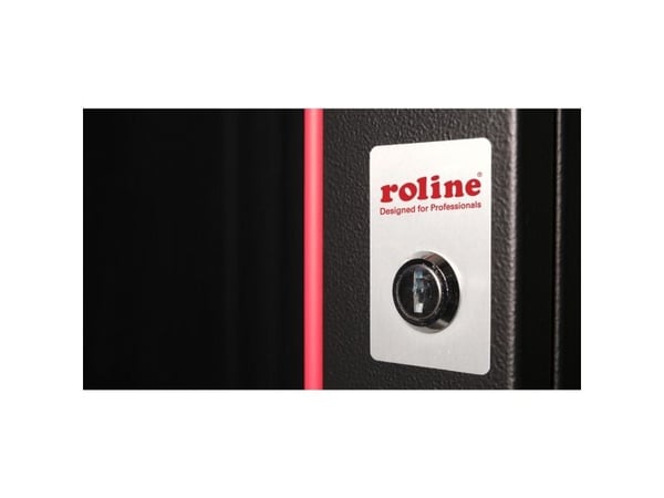 ROLINE 26.21.0174, Veggmonterbar hylle, 12U, Nøkkellås, Rack skinner, 22,5 kg, Sort