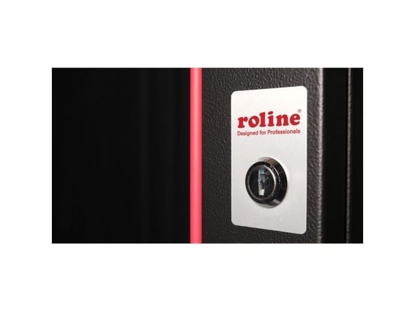 ROLINE 26.21.0178, Veggmonterbar hylle, 20U, Nøkkellås, Rack skinner, 35 kg, Sort