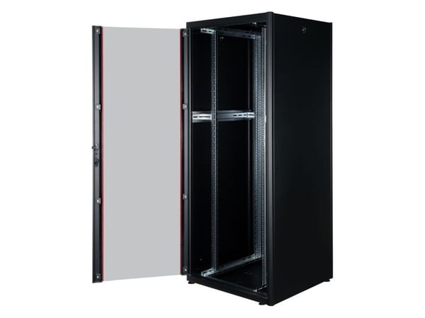 ROLINE 26.21.0216, Frittstående hylle, 42U, 600 kg, Rack skinner, Justerbare bein, Sort