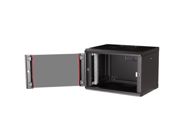 ROLINE 26.21.0170, Veggmonterbar hylle, 7U, Nøkkellås, Rack skinner, 14,5 kg, Sort