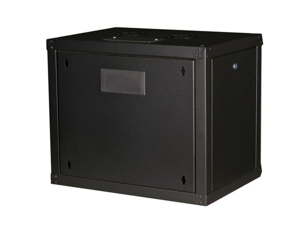 ROLINE 26.21.0172, Veggmonterbar hylle, 9U, Nøkkellås, Rack skinner, 17,6 kg, Sort