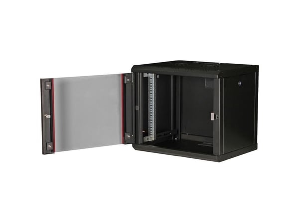 ROLINE 26.21.0172, Veggmonterbar hylle, 9U, Nøkkellås, Rack skinner, 17,6 kg, Sort