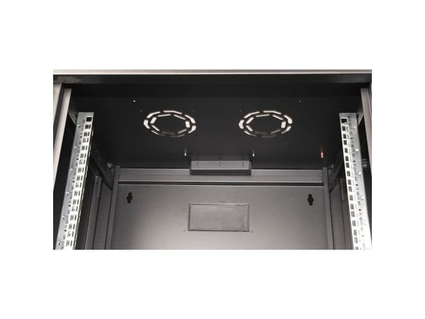 ROLINE 26.21.0172, Veggmonterbar hylle, 9U, Nøkkellås, Rack skinner, 17,6 kg, Sort