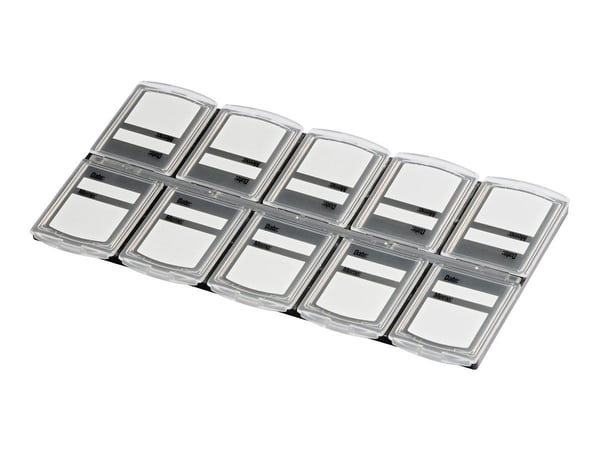 Hama Memory Card Organizer - Lagringsveske - kapasitet: 10 minnekort - svart, gjennomsiktig