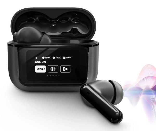 Energy Sistem Display ANC, True Wireless Stereo (TWS), Samtaler/musikk, 20 - 20000 Hz, 43 g, Hodesett, Sort