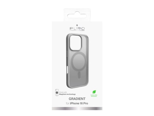Puro Gradient MagSafe silikonetui til iPhone 16 Pro - sølv