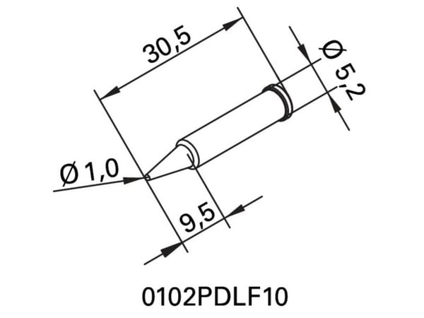ERSA 102 PD LF 10 loddespiss blyantform, spissstørrelse 1 mm, innhold 1 stk