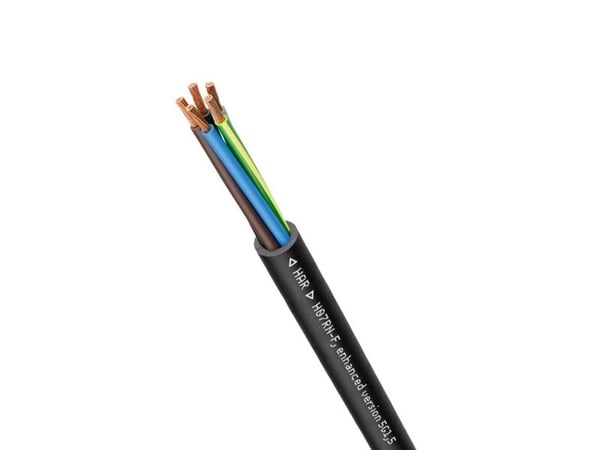 Lapp H07RN-F, Kabel för medelhög spänning, Svart, Gummi, Koppar, 1.5 mm ², 72 kg/km