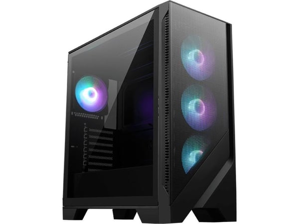 MSI MAG FORGE 321R AIRFLOW, Midi Tower, PC, Sort, Transparent, ATX, micro ATX, Mini-ITX, Maske, Plast, Spill