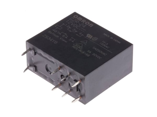 Omron G2R-24-DC12 Tehorele 12 V/DC 5 A 2 x kytkin 1 kpl Laukku