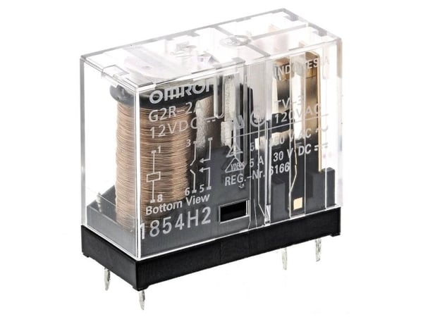 Omron G2R-2A-DC12 effekt-/strømrelé 12 V/DC 5 A 2x sluttekontakt 1 stk