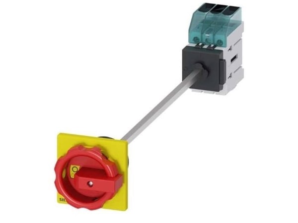 Siemensin kuormakytkin, punainen, keltainen, 3-napainen, 16 mm², 16 A, 690 V/AC, 3LD30480TK53, 3P, IP65, 60 mm, 68 mm, 83 mm, 420 mm