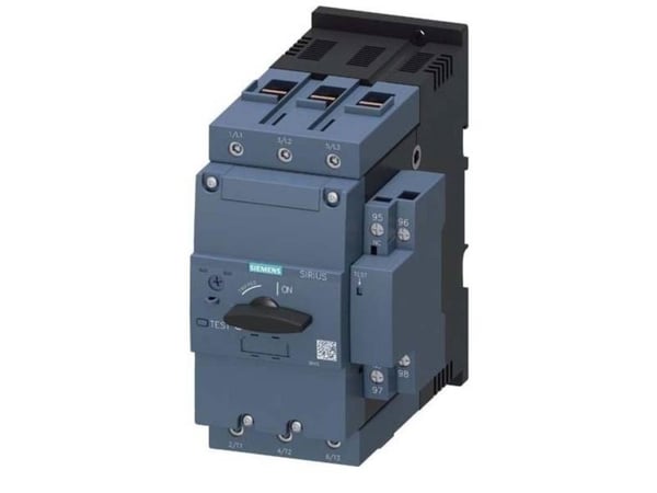 Siemens 3RV2142-4JA10 Strömbrytare 1 st Inställningsområde (ström): 45 - 63 A Kopplingsspänning (max.): 690 V/AC (B x H x D) 90 x 165 x 176 mm