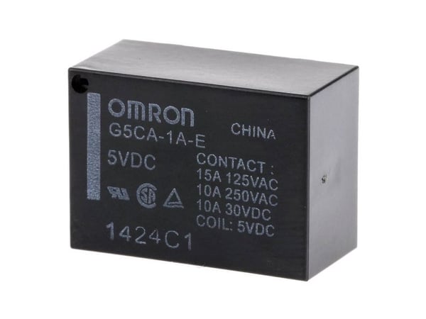 Omron G5CA-1A-E-DC5 effektrele 5 V/DC, 15 A, 1 x sluttkontakt