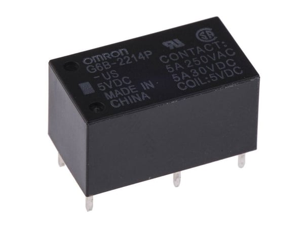 Omron G6B-2214P-US-DC5 Tehorele 5 V/DC 5 A 2 x päätepysäytys 1 kpl Pussi