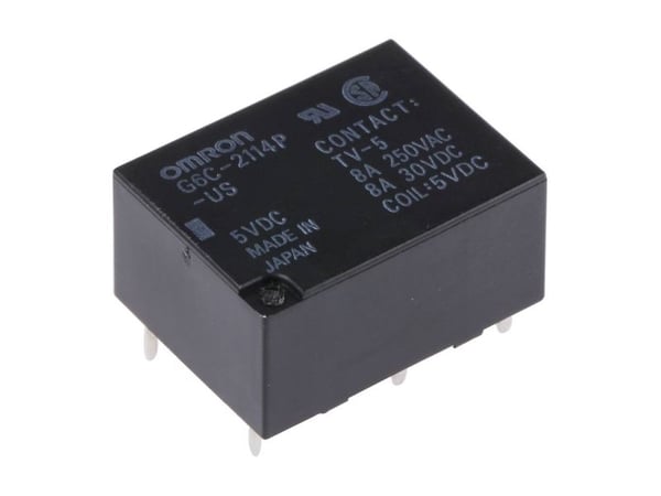 Omron G6C-2114P-US-DC5 Powerrelæ 5 V/DC 8 A 1 x sluttekontakt, 1 x brydekontakt 1 stk Laukku