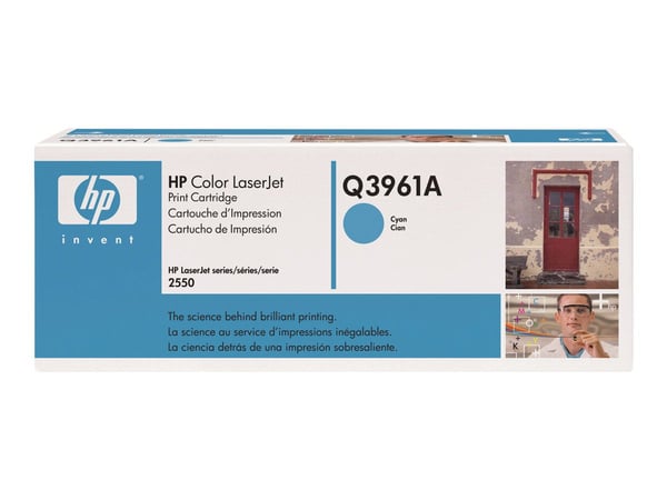 HP 122A - syaani - alkuperäinen - LaserJet - tonerpatron (Q3961A) - Color LaserJet 2550L, 2550Ln, 2550n, 2820, 2830, 2840 - värillisille LaserJeteille