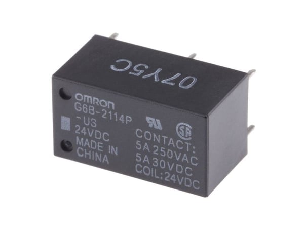 Omron G6B-2114P-US-DC24 Tehorele 24 V/DC 5 A 1 x kytkentäkosketin, 1 x katkoskosketin 1 kpl Lokero