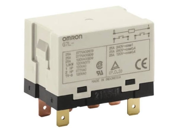Omron G7L-2A-T DC6 Powerrelæ 6 V/DC 25 A 2 x sluttekontakt 1 stk laukku