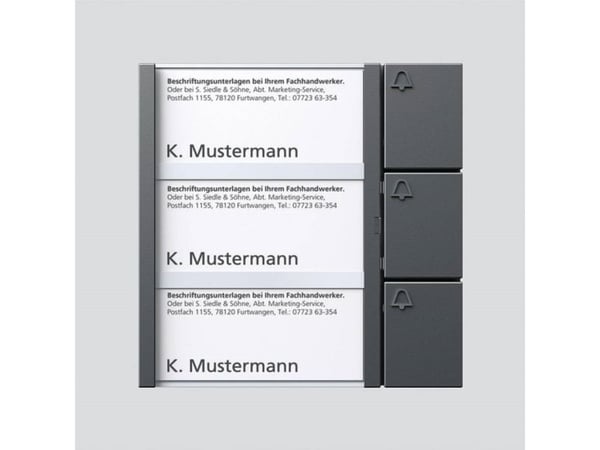 S. Siedle & Soehne tastemodul TM 612-3 DG mørkegrå glimmer 3-fach (200038761-00)