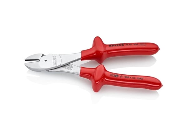 Knipex 74 07 200, Diagonal tang, Kromvanadiumstål, Plast, Rød, 200 mm, 328 g