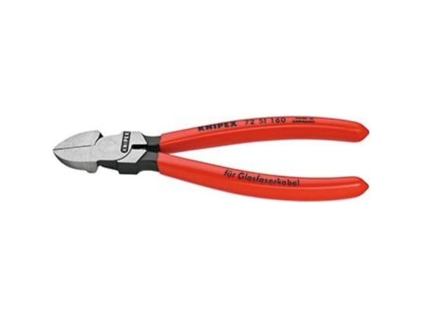Knipex 72 51 160, Diagonal tang, Kromvanadiumstål, Plast, Rød, 160 mm, 166 g